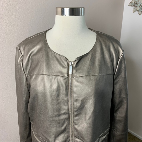 Liz Claiborne NWT Faux Leather Jacket Blazer - Picture 5 of 11